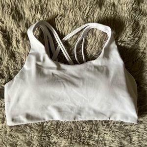 Senita Athletics white strappy bra size Large
